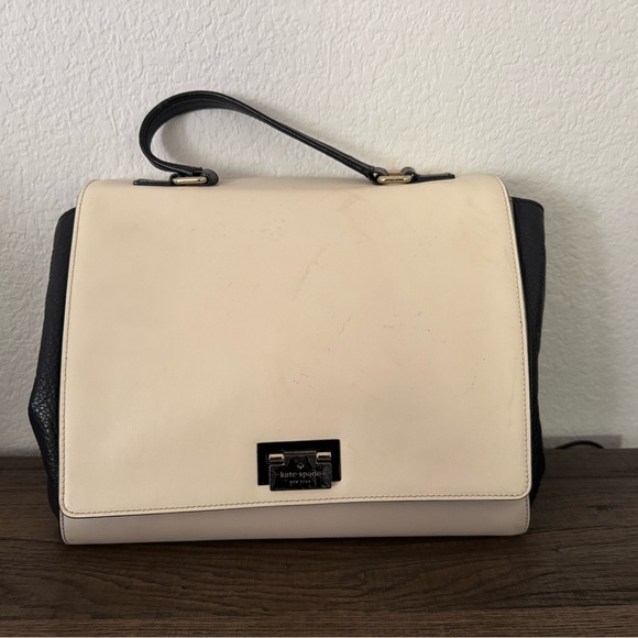 kate spade Handbags - Kate Spade black and beige satchel